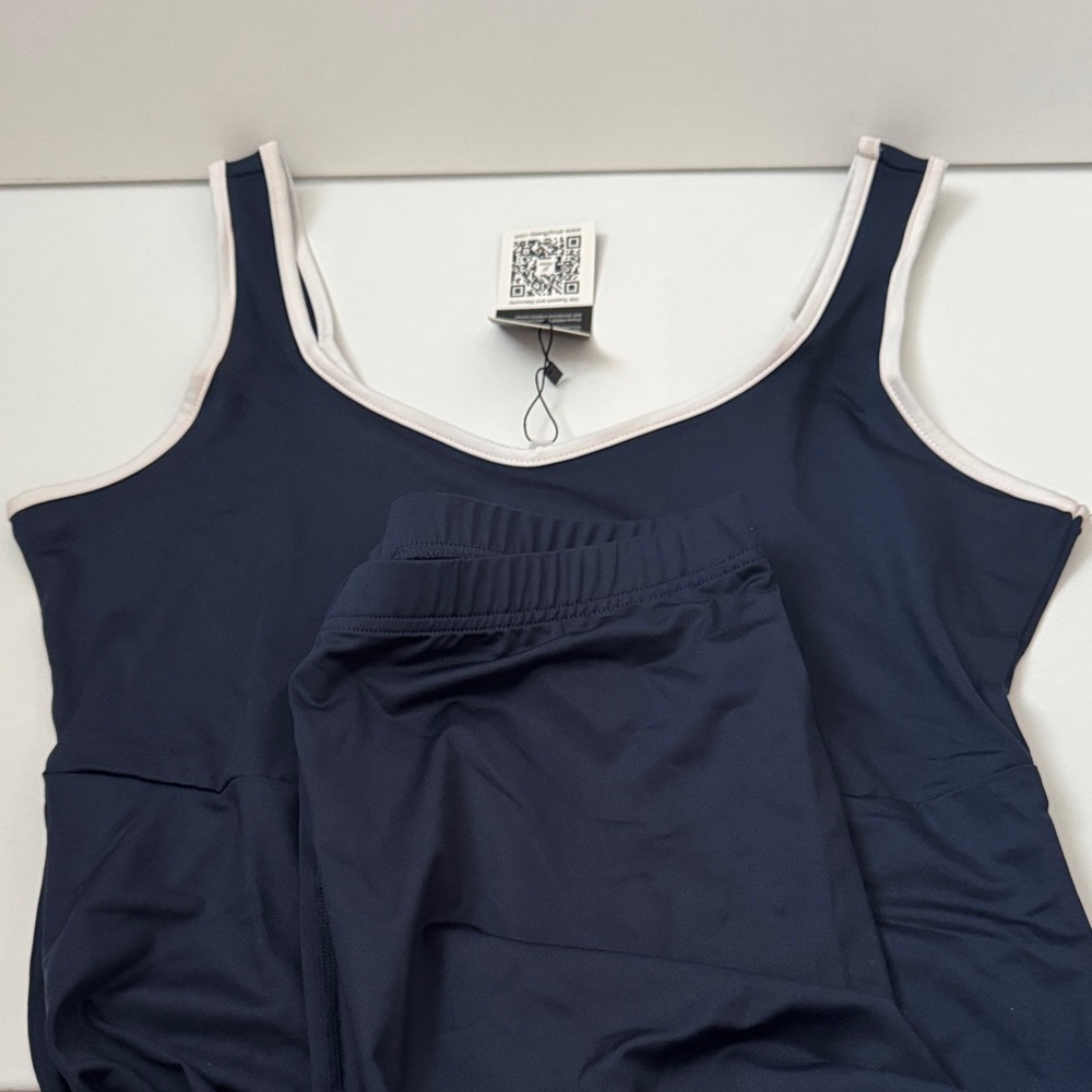 Navy Blue Tank Top and Pants Set